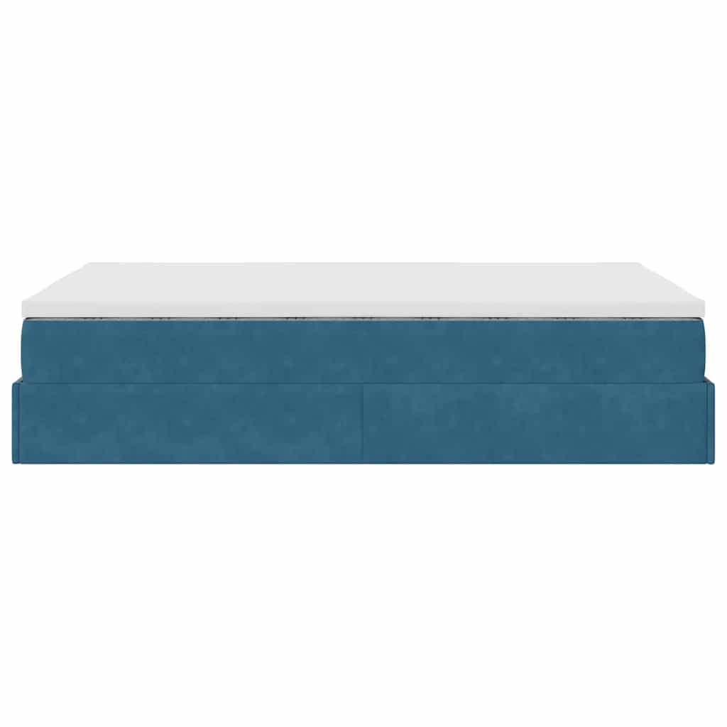 Bed poef met matras 120x190 cm fluweel donkerblauw is nu te koop bij PeponiXL, paradijselijk wonen!