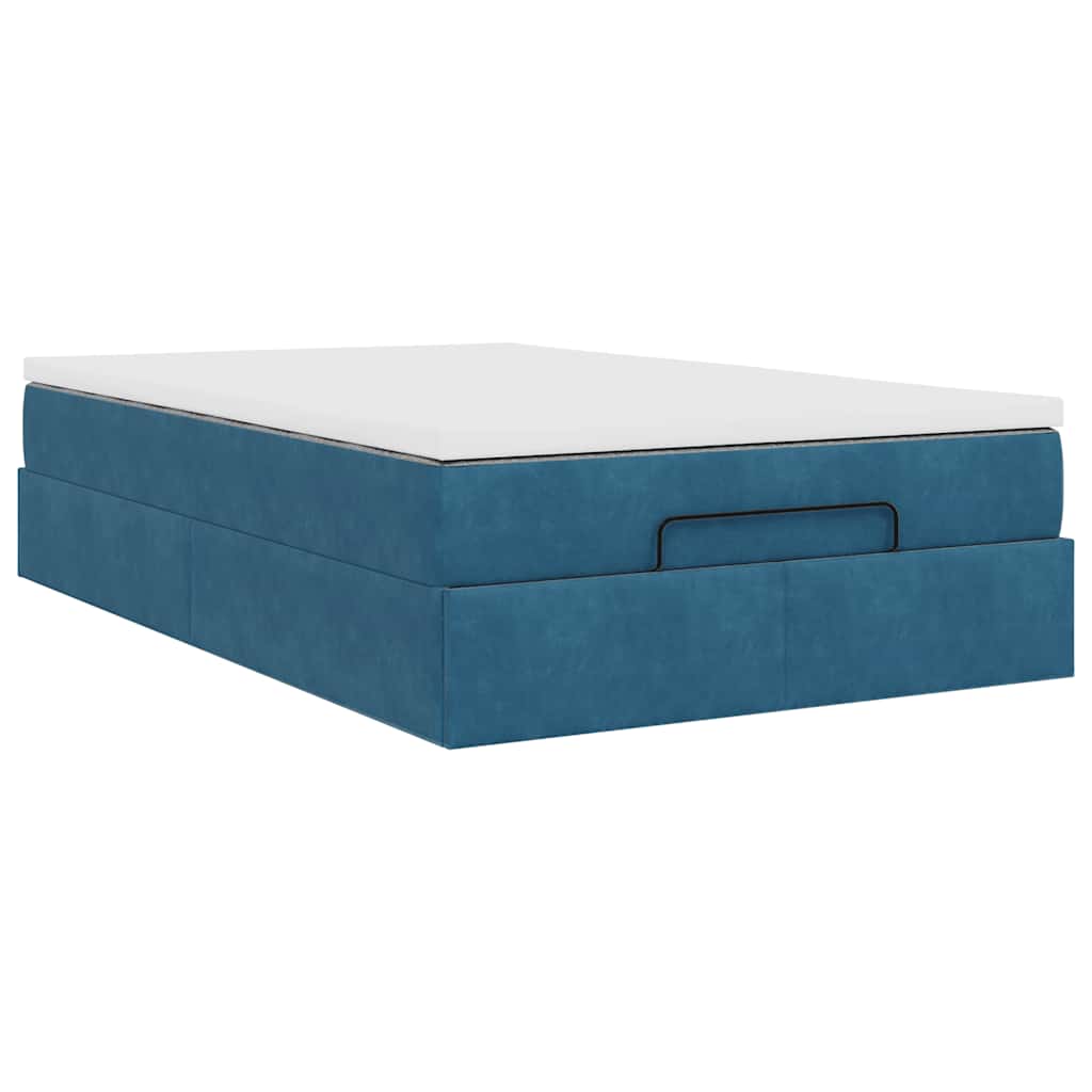 Bed poef met matras 120x190 cm fluweel donkerblauw is nu te koop bij PeponiXL, paradijselijk wonen!