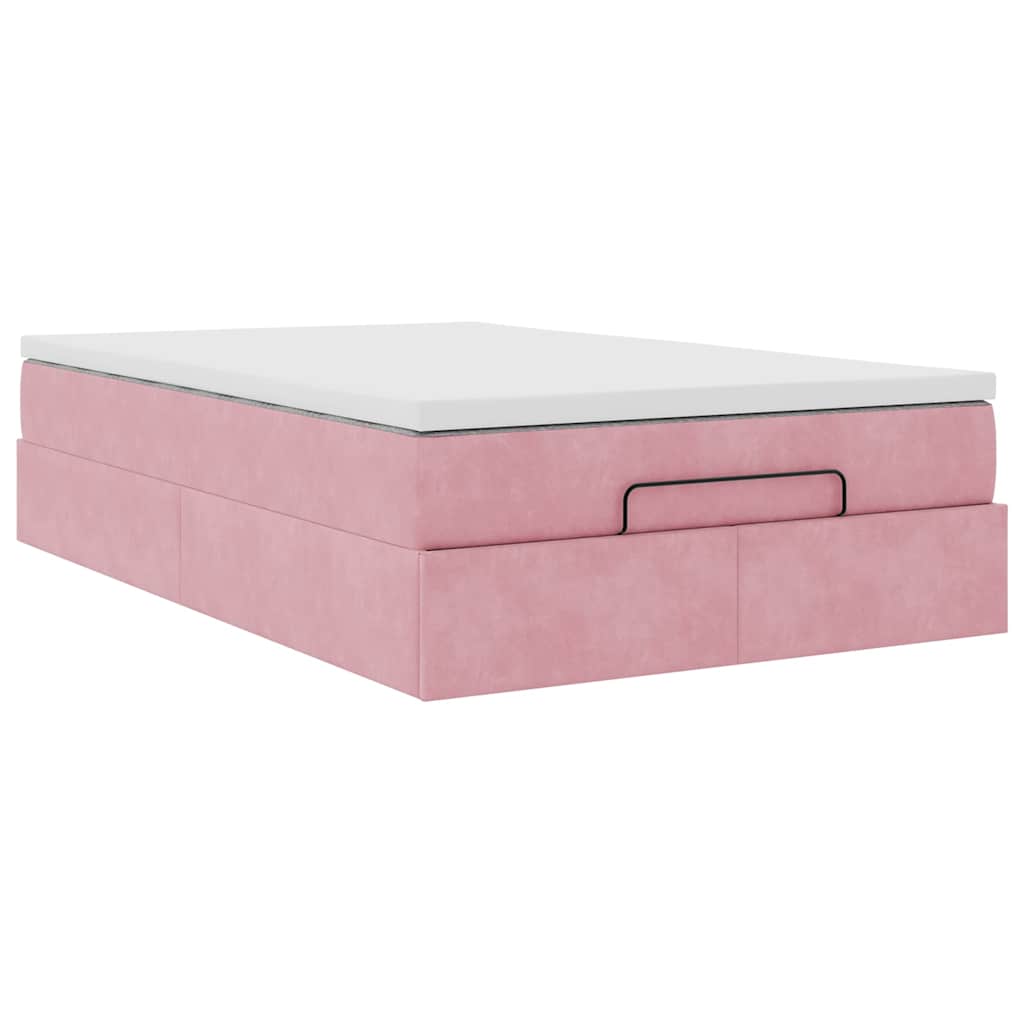 Bed poef met matras 120x190 cm fluweel roze is nu te koop bij PeponiXL, paradijselijk wonen!