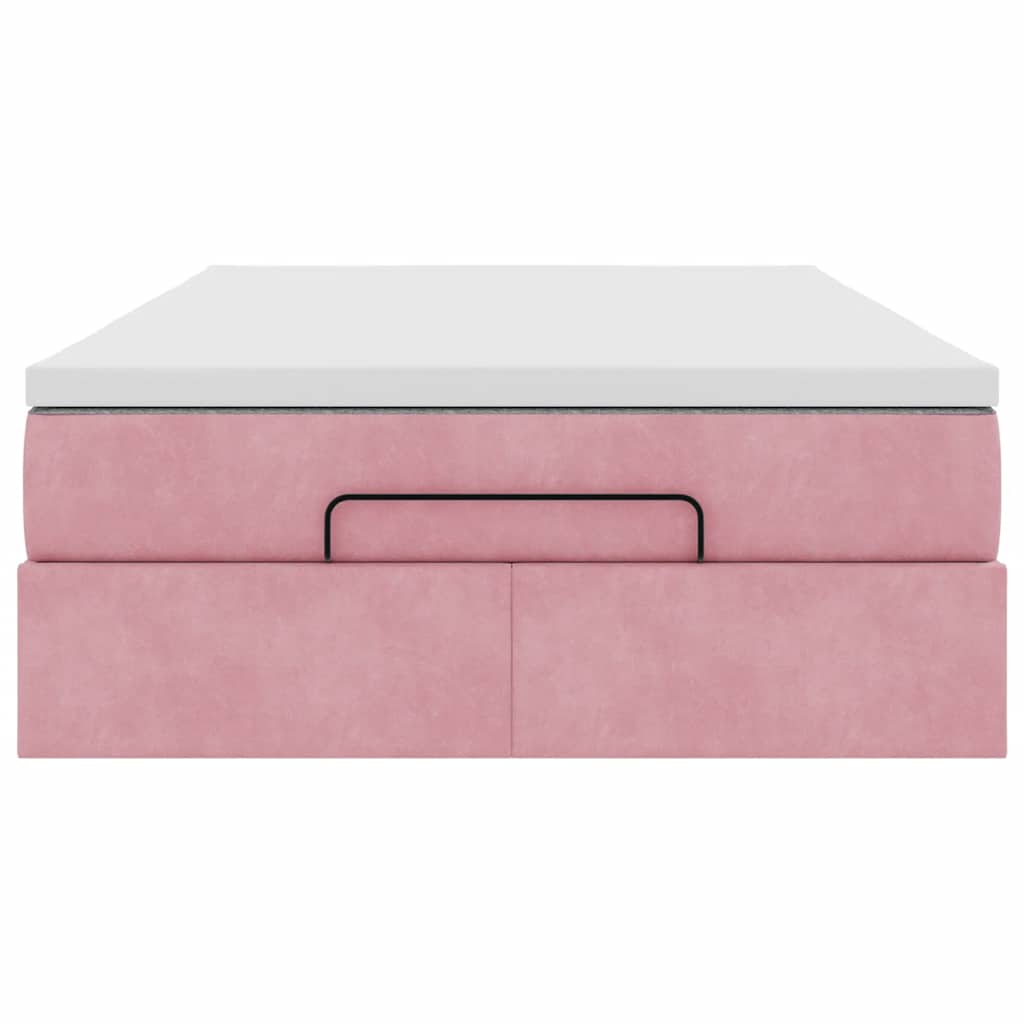 Bed poef met matras 120x190 cm fluweel roze is nu te koop bij PeponiXL, paradijselijk wonen!