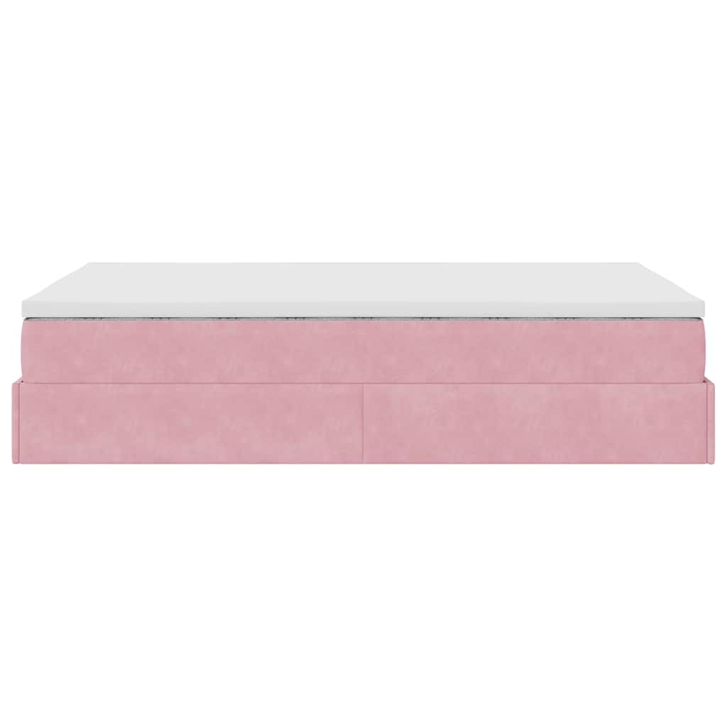 Bed poef met matras 120x190 cm fluweel roze is nu te koop bij PeponiXL, paradijselijk wonen!