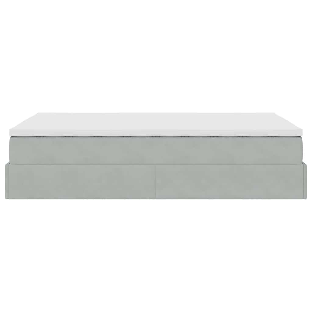 Ottoman bed met matras 120x200 cm fluweel lichtgrijs is nu te koop bij PeponiXL, paradijselijk wonen!