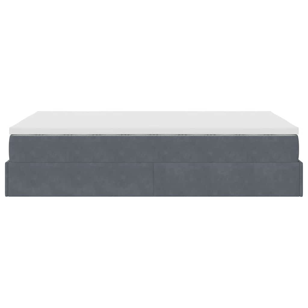 Ottoman bed met matras 120x200cm fluweel donkergrijs is nu te koop bij PeponiXL, paradijselijk wonen!