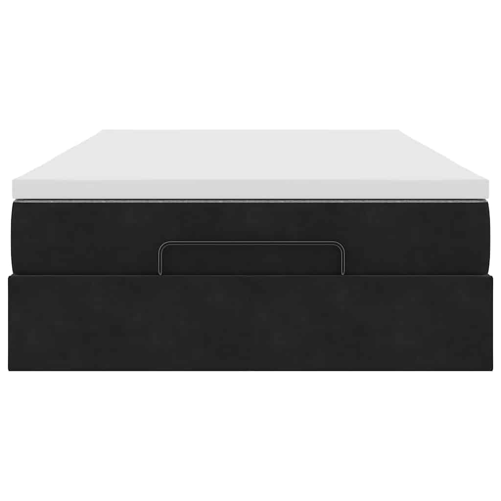 Ottoman bed met matras 120x200cm fluweel zwart is nu te koop bij PeponiXL, paradijselijk wonen!