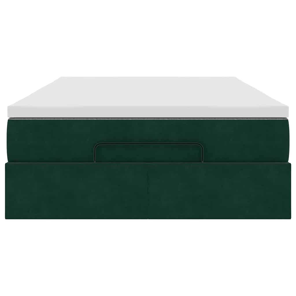 Ottoman bed met matras 120x200cm fluweel donkergroen is nu te koop bij PeponiXL, paradijselijk wonen!