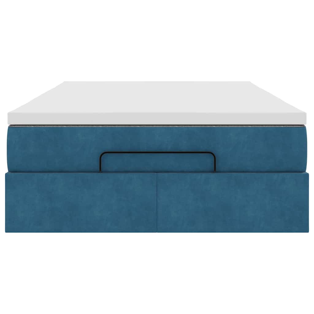 Ottoman bed met matras 120x200cm fluweel donkerblauw is nu te koop bij PeponiXL, paradijselijk wonen!