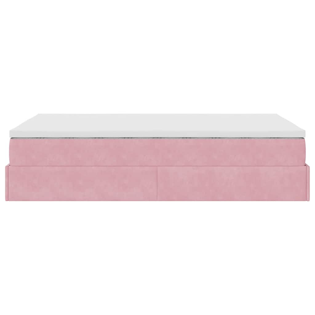 Ottoman bed met matras 120x200cm fluweel roze is nu te koop bij PeponiXL, paradijselijk wonen!