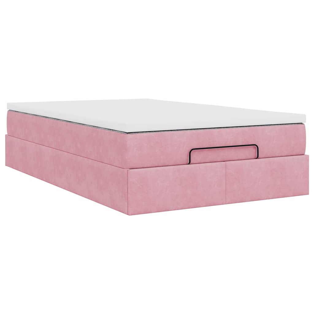 Ottoman bed met matras 120x200cm fluweel roze is nu te koop bij PeponiXL, paradijselijk wonen!