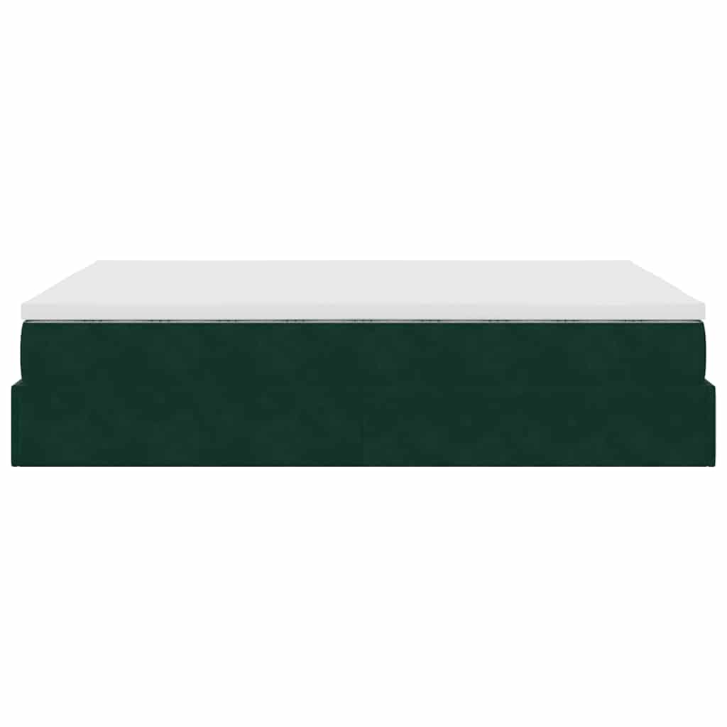 Ottoman bed met matras 140x190cm fluweel donkergroen is nu te koop bij PeponiXL, paradijselijk wonen!