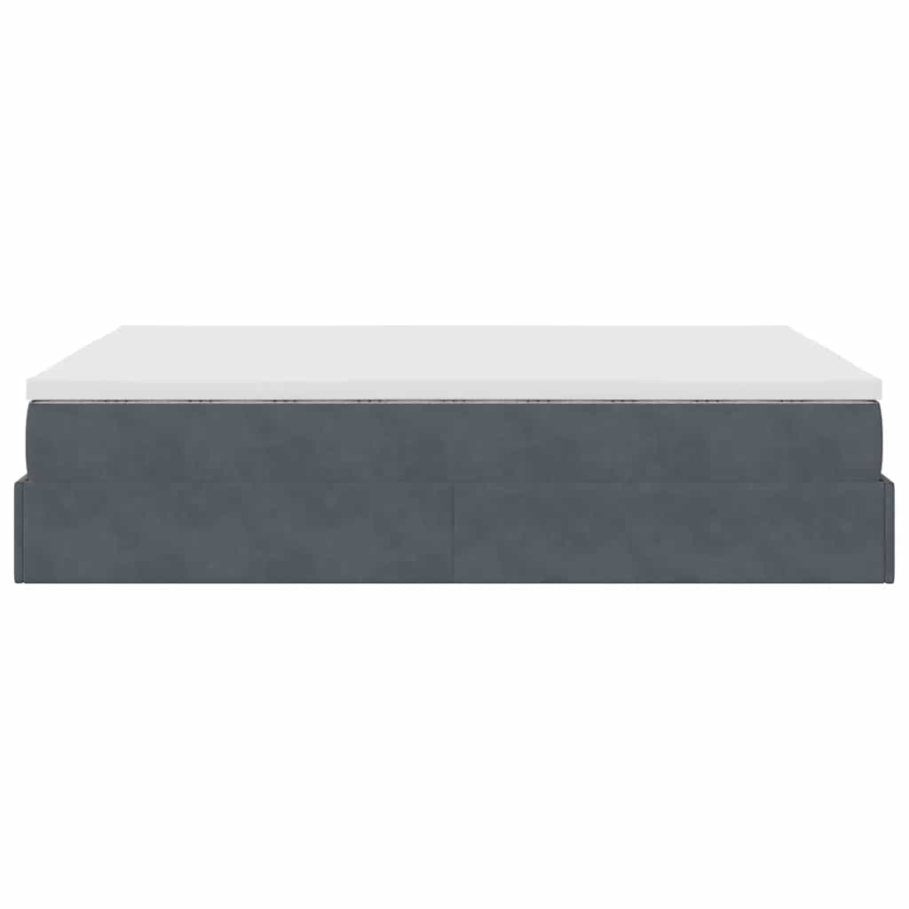 Ottoman bed met matras 140x200cm fluweel donkergrijs is nu te koop bij PeponiXL, paradijselijk wonen!