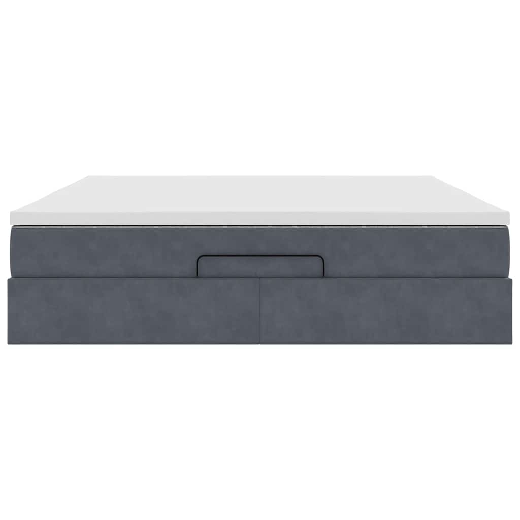 Ottoman bed met matras 160x200cm fluweel donkergrijs is nu te koop bij PeponiXL, paradijselijk wonen!