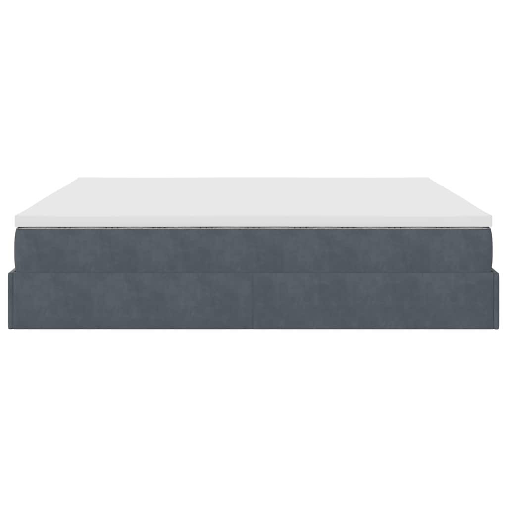 Ottoman bed met matras 160x200cm fluweel donkergrijs is nu te koop bij PeponiXL, paradijselijk wonen!