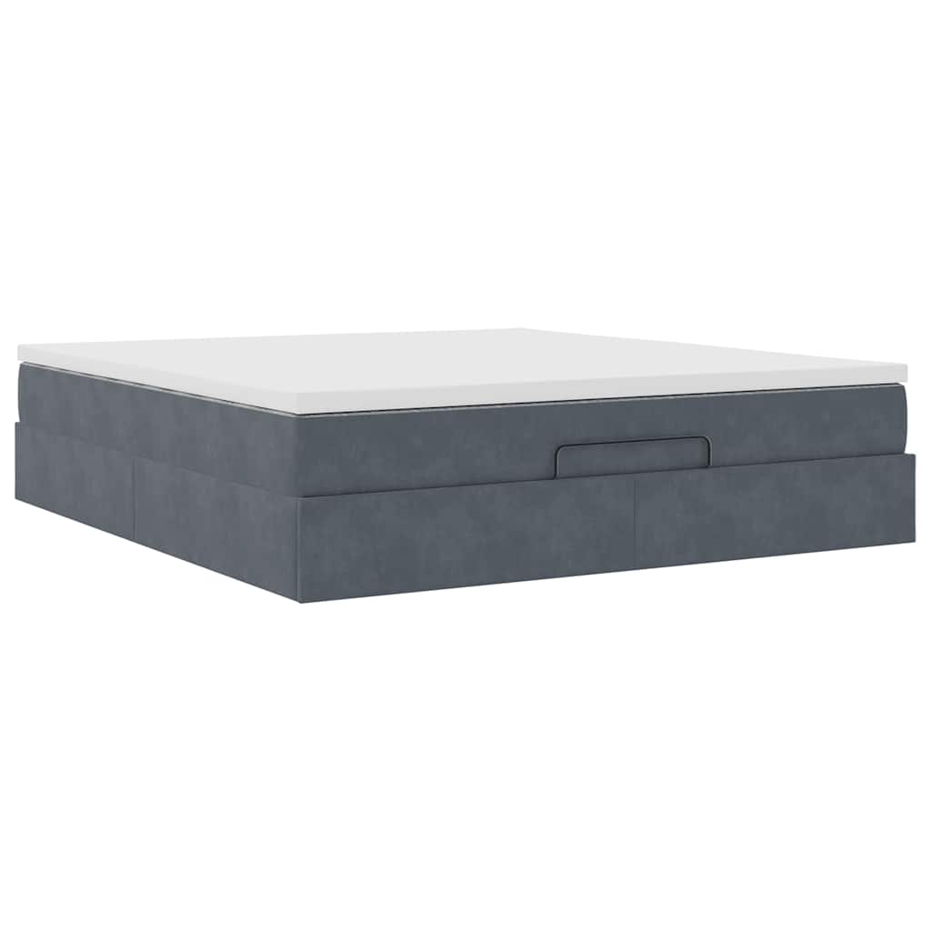 Ottoman bed met matras 180x200cm fluweel donkergrijs is nu te koop bij PeponiXL, paradijselijk wonen!
