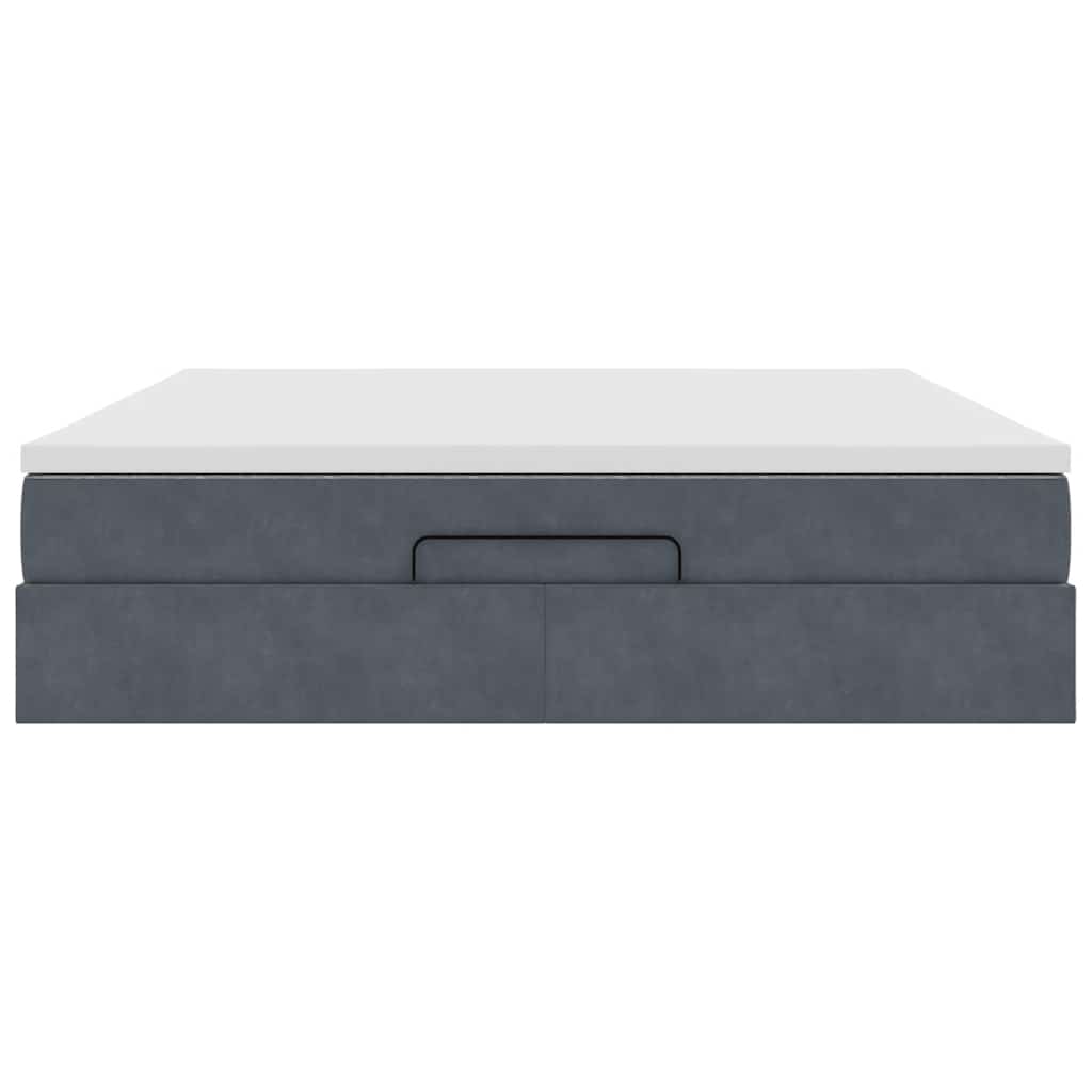 Ottoman bed met matras 180x200cm fluweel donkergrijs is nu te koop bij PeponiXL, paradijselijk wonen!