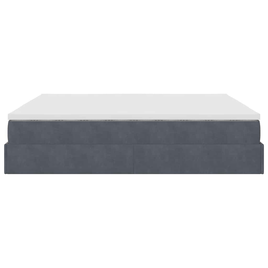 Ottoman bed met matras 180x200cm fluweel donkergrijs is nu te koop bij PeponiXL, paradijselijk wonen!