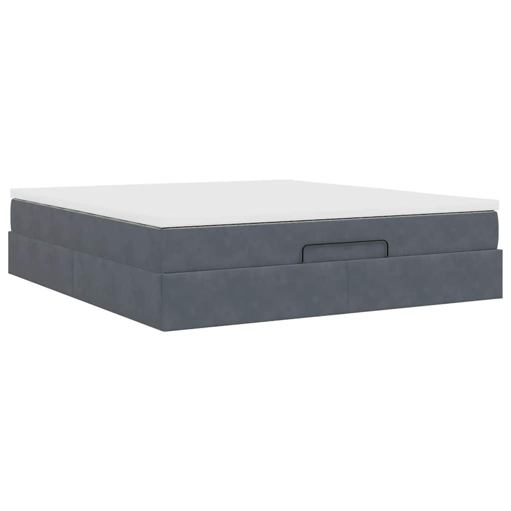 Ottoman bed met matras 180x200cm fluweel donkergrijs is nu te koop bij PeponiXL, paradijselijk wonen!