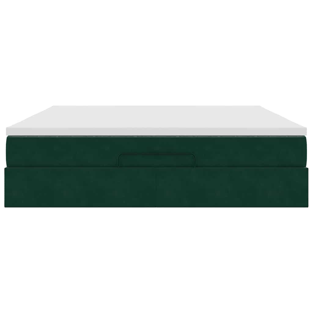 Ottoman bed met matras 180x200 cm fluweel donkergroen is nu te koop bij PeponiXL, paradijselijk wonen!