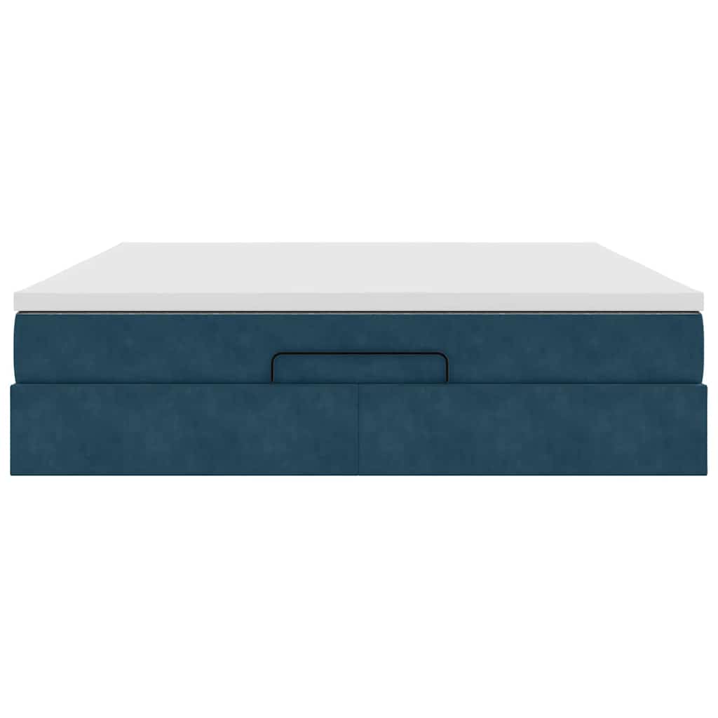 Ottoman bed met matras 180x200 cm fluweel donkerblauw is nu te koop bij PeponiXL, paradijselijk wonen!