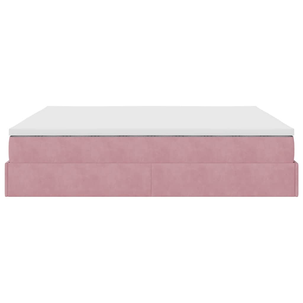 Ottoman bed met matras 180x200 cm fluweel roze is nu te koop bij PeponiXL, paradijselijk wonen!