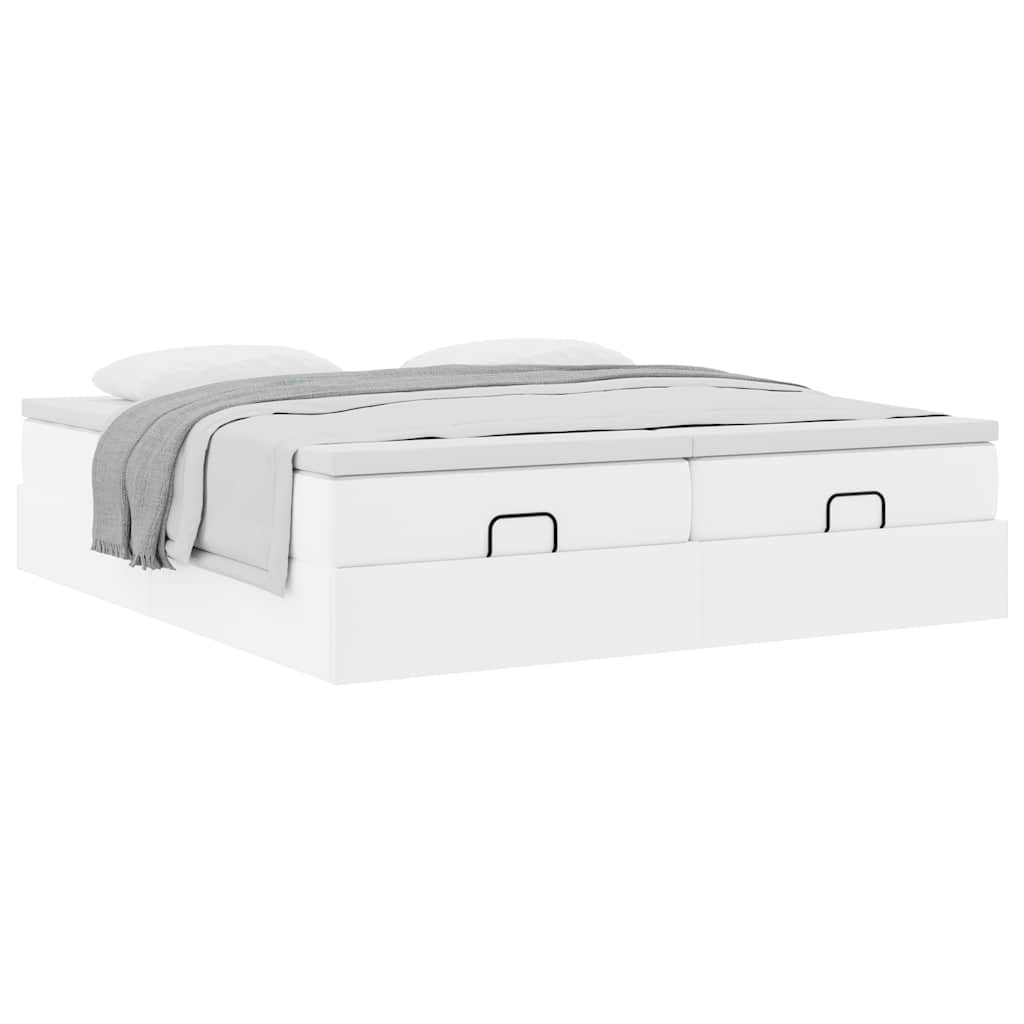 Ottoman bed met matrassen 180x200cm kunstleer wit is nu te koop bij PeponiXL, paradijselijk wonen!