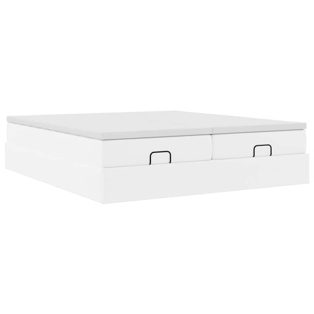 Ottoman bed met matrassen 180x200cm kunstleer wit is nu te koop bij PeponiXL, paradijselijk wonen!
