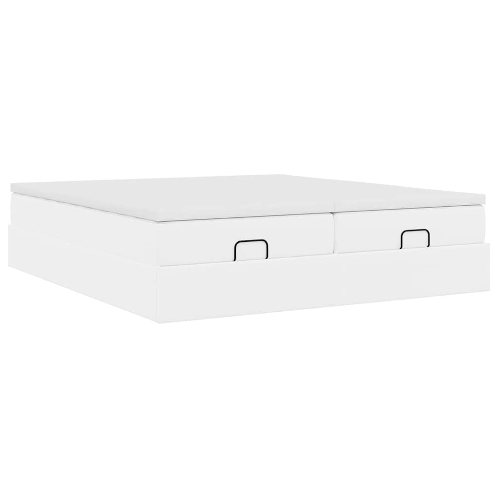 Ottoman bed met matrassen 180x200cm kunstleer wit is nu te koop bij PeponiXL, paradijselijk wonen!
