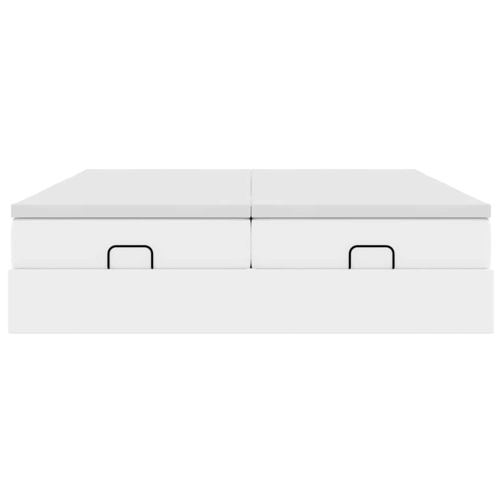Ottoman bed met matrassen 200x200cm kunstleer wit is nu te koop bij PeponiXL, paradijselijk wonen!