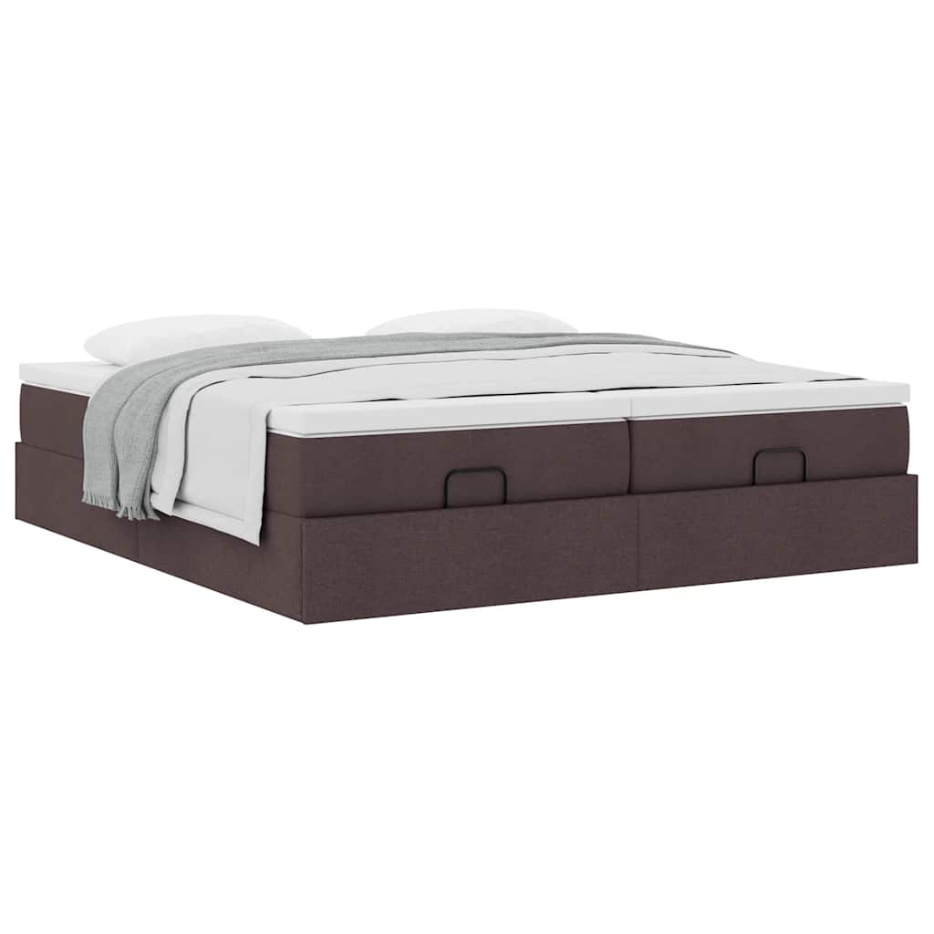 Ottoman bed met matrassen 160x200cm stof donkerbruin is nu te koop bij PeponiXL, paradijselijk wonen!