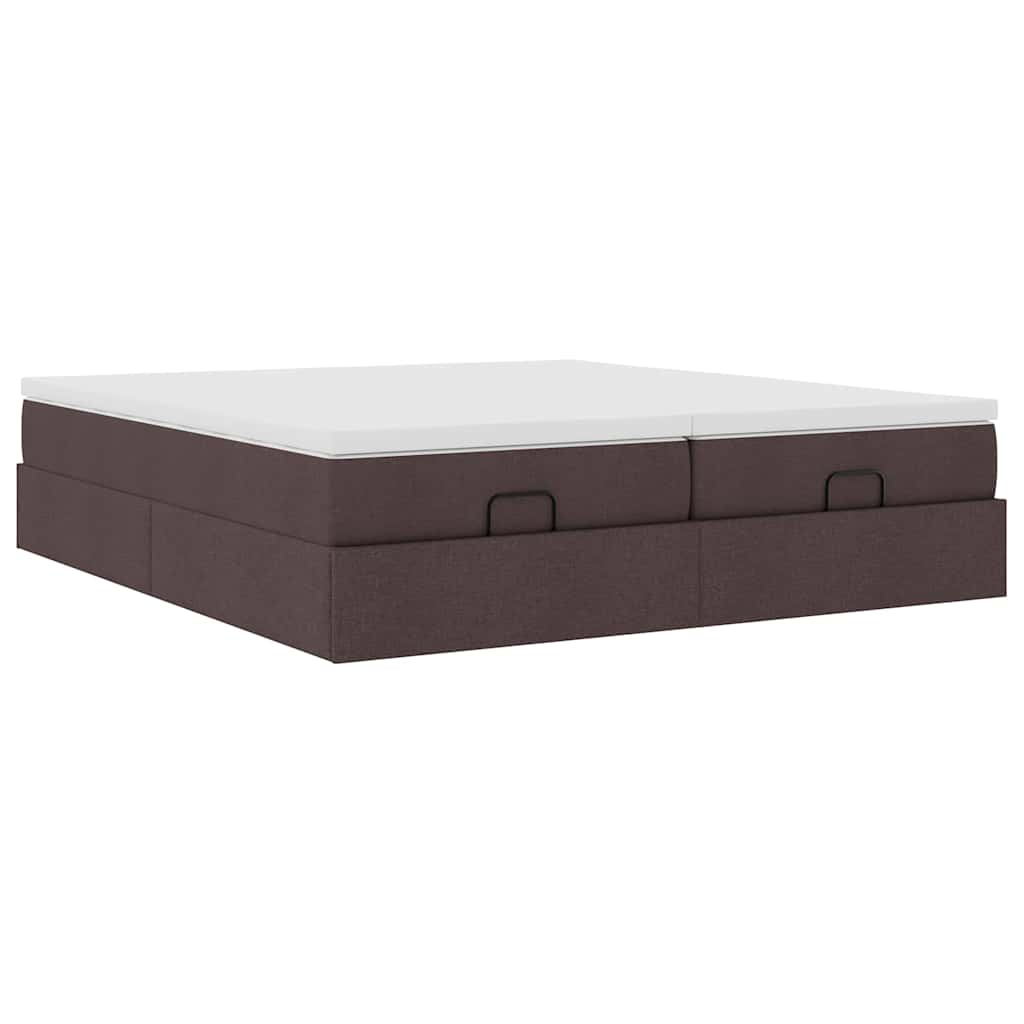 Ottoman bed met matrassen 160x200cm stof donkerbruin is nu te koop bij PeponiXL, paradijselijk wonen!
