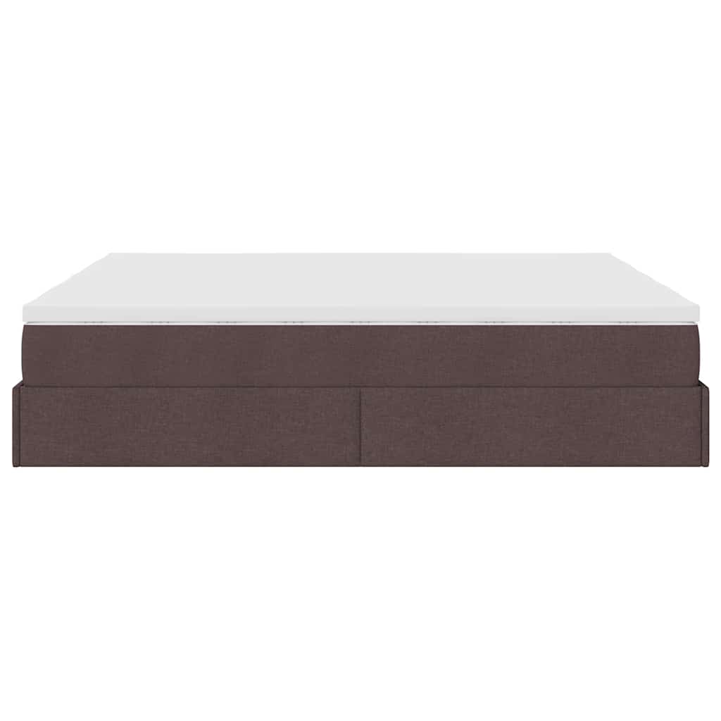 Ottoman bed met matrassen 160x200cm stof donkerbruin is nu te koop bij PeponiXL, paradijselijk wonen!