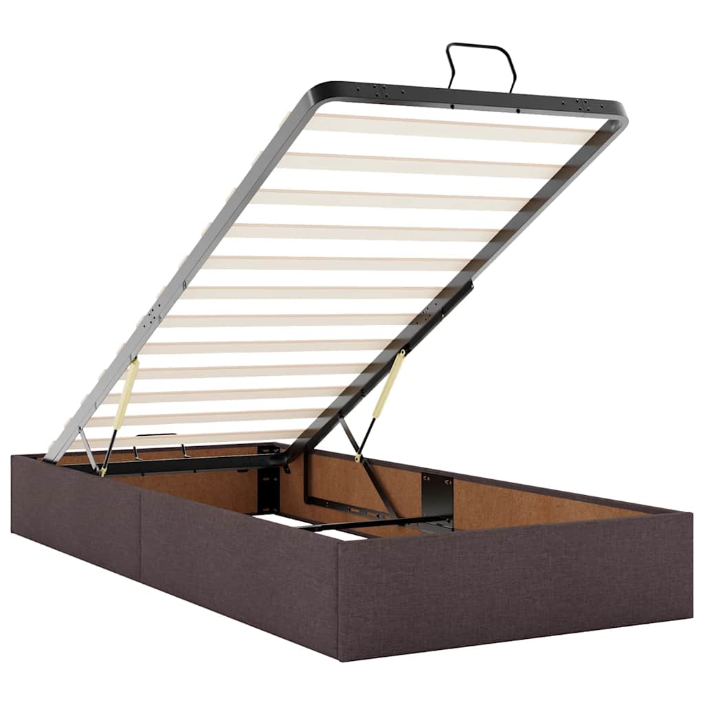 Ottoman bed met matrassen 160x200cm stof donkerbruin is nu te koop bij PeponiXL, paradijselijk wonen!