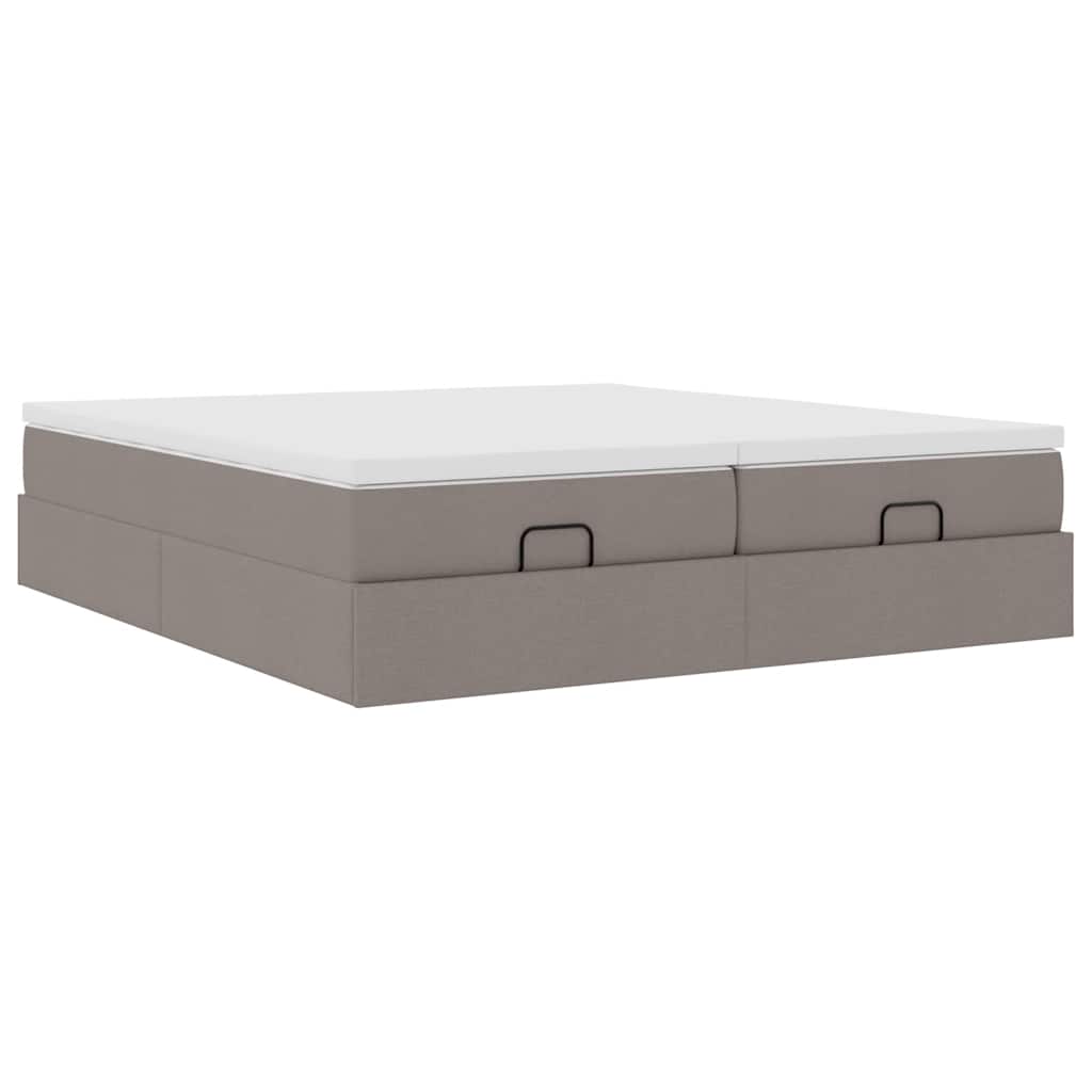 Ottoman bed met matrassen 160x200cm stof taupe is nu te koop bij PeponiXL, paradijselijk wonen!
