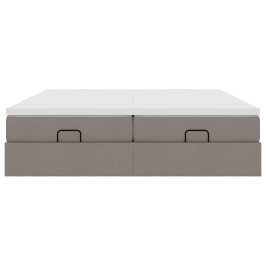 Ottoman bed met matrassen 160x200cm stof taupe is nu te koop bij PeponiXL, paradijselijk wonen!