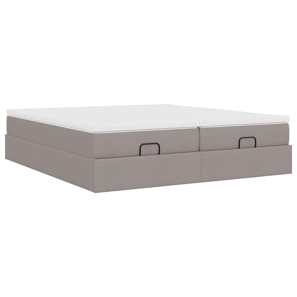 Ottoman bed met matrassen 160x200cm stof taupe is nu te koop bij PeponiXL, paradijselijk wonen!