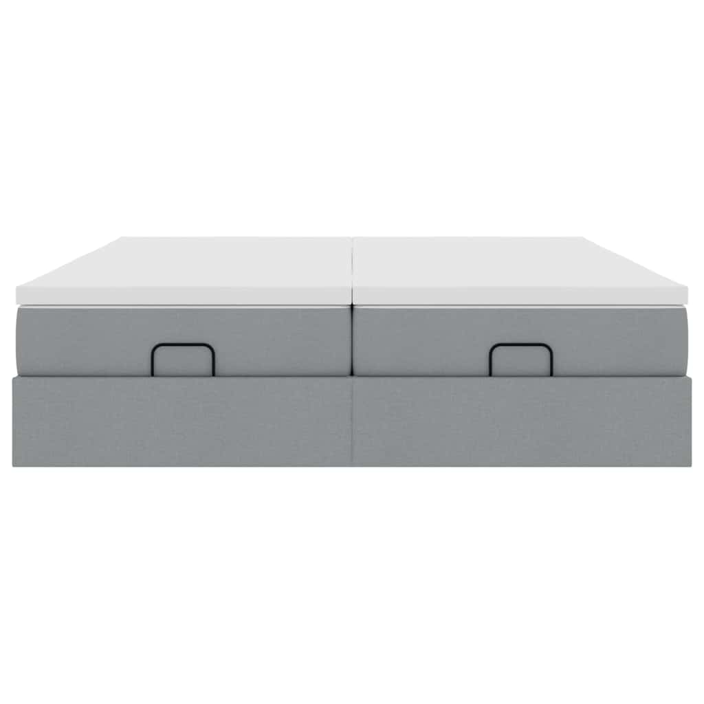 Ottoman bed met matrassen 180x200cm stof lichtgrijs is nu te koop bij PeponiXL, paradijselijk wonen!