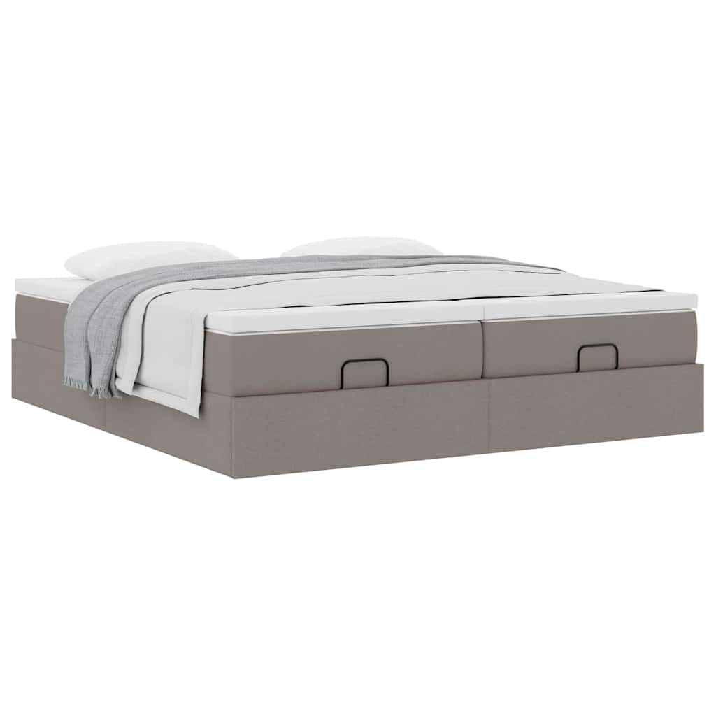 Ottoman bed met matrassen 180x200cm stof taupe is nu te koop bij PeponiXL, paradijselijk wonen!