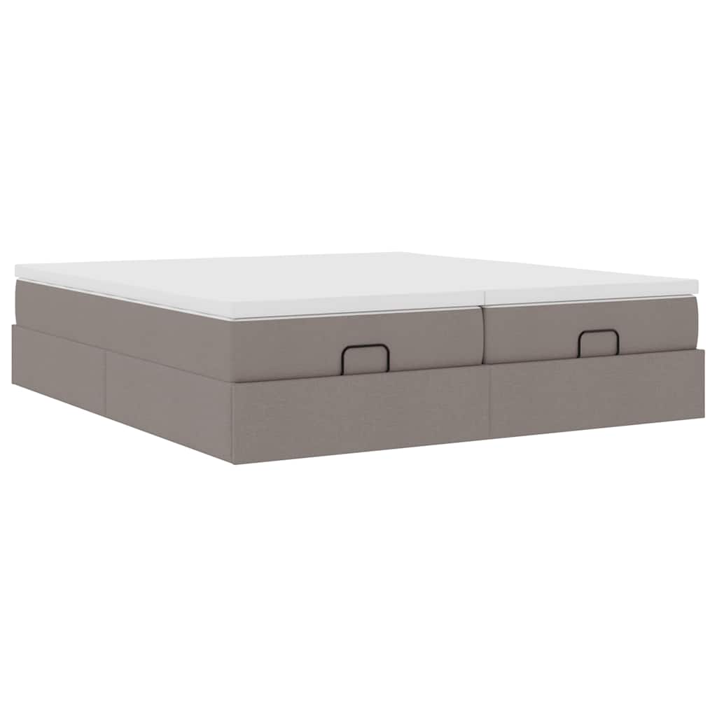 Ottoman bed met matrassen 180x200cm stof taupe is nu te koop bij PeponiXL, paradijselijk wonen!