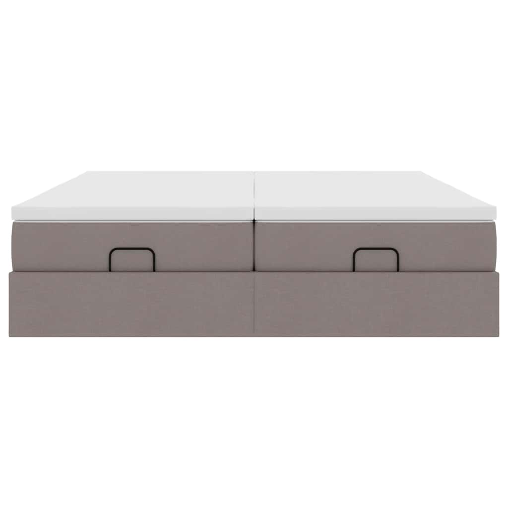Ottoman bed met matrassen 180x200cm stof taupe is nu te koop bij PeponiXL, paradijselijk wonen!