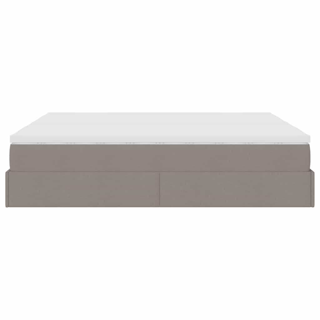 Ottoman bed met matrassen 180x200cm stof taupe is nu te koop bij PeponiXL, paradijselijk wonen!