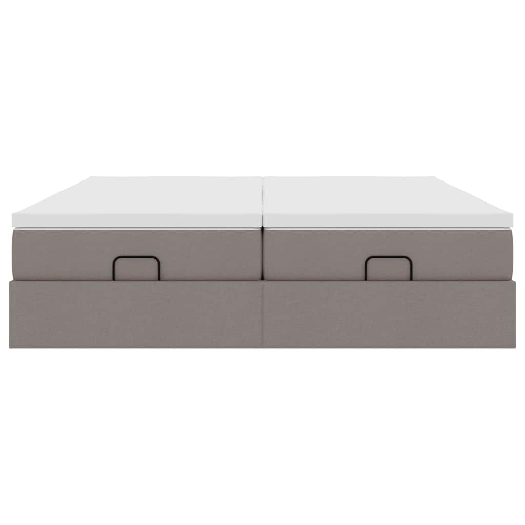 Ottoman bed met matrassen 200x200cm stof taupe