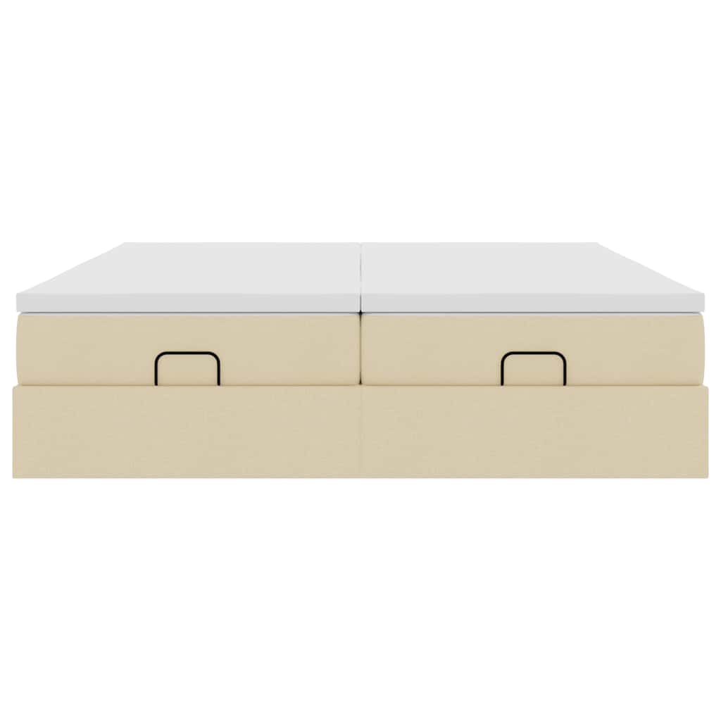 Ottoman bed met matrassen 200x200cm stof crèmekleurig is nu te koop bij PeponiXL, paradijselijk wonen!