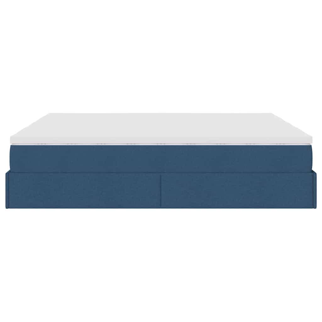 Ottoman bed met matrassen 200x200cm stof blauw