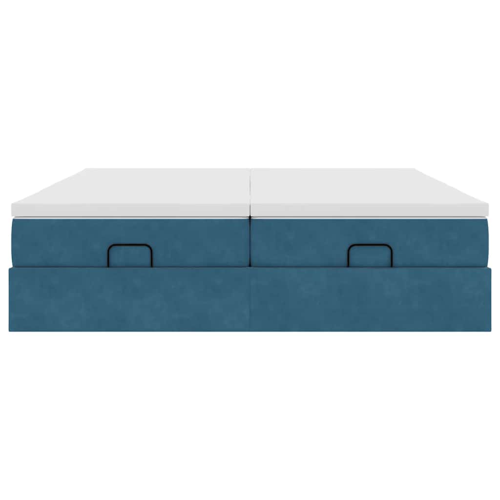 Ottoman bed met matrassen 160x200cm fluweel donkerblauw is nu te koop bij PeponiXL, paradijselijk wonen!