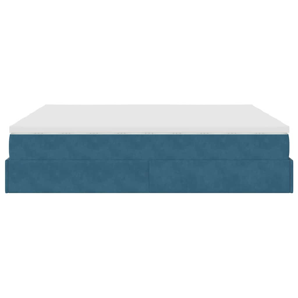 Ottoman bed met matrassen 160x200cm fluweel donkerblauw is nu te koop bij PeponiXL, paradijselijk wonen!