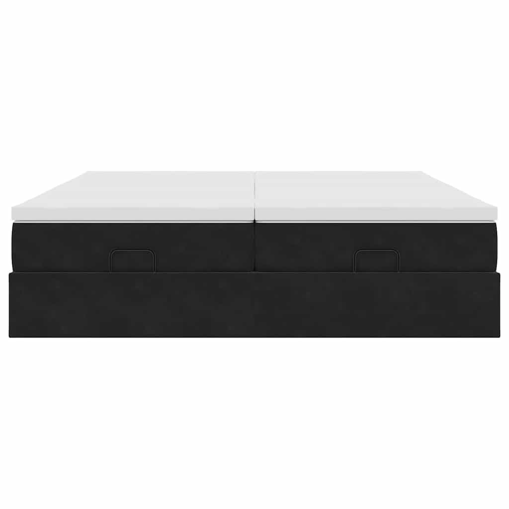Ottoman bed met matrassen 180x200cm fluweel zwart is nu te koop bij PeponiXL, paradijselijk wonen!