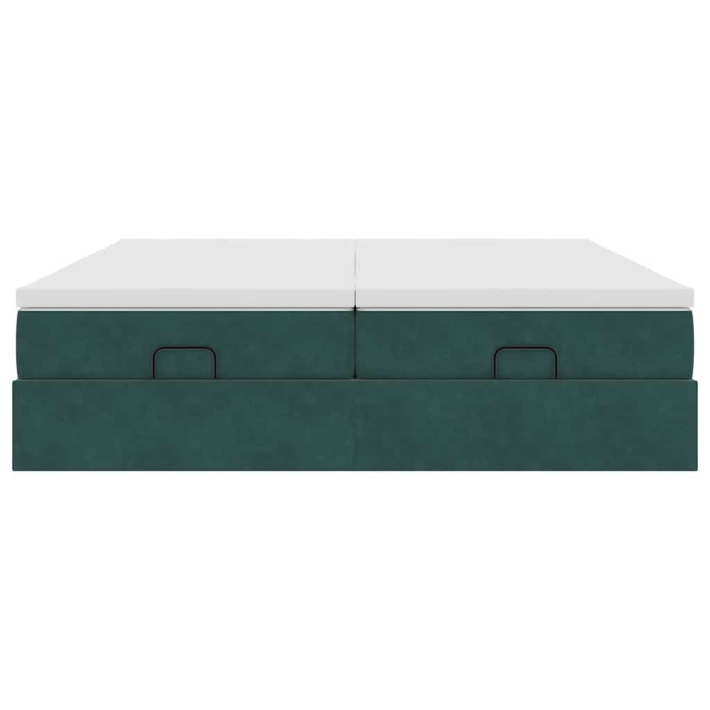 Ottoman bed met matrassen 180x200cm fluweel donkergroen is nu te koop bij PeponiXL, paradijselijk wonen!