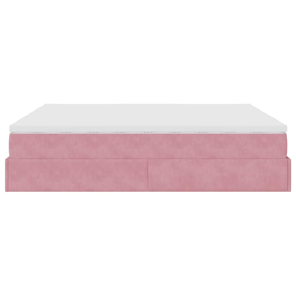 Ottoman bed met matrassen 180x200cm fluweel roze is nu te koop bij PeponiXL, paradijselijk wonen!