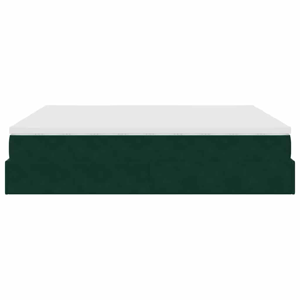Ottoman bed met matrassen 200x200cm fluweel donkergroen is nu te koop bij PeponiXL, paradijselijk wonen!