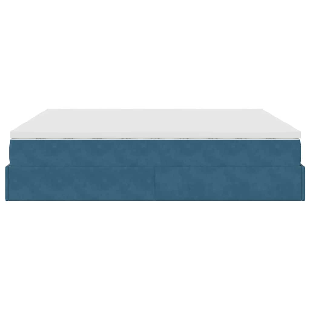 Ottoman bed met matrassen 200x200cm fluweel donkerblauw is nu te koop bij PeponiXL, paradijselijk wonen!