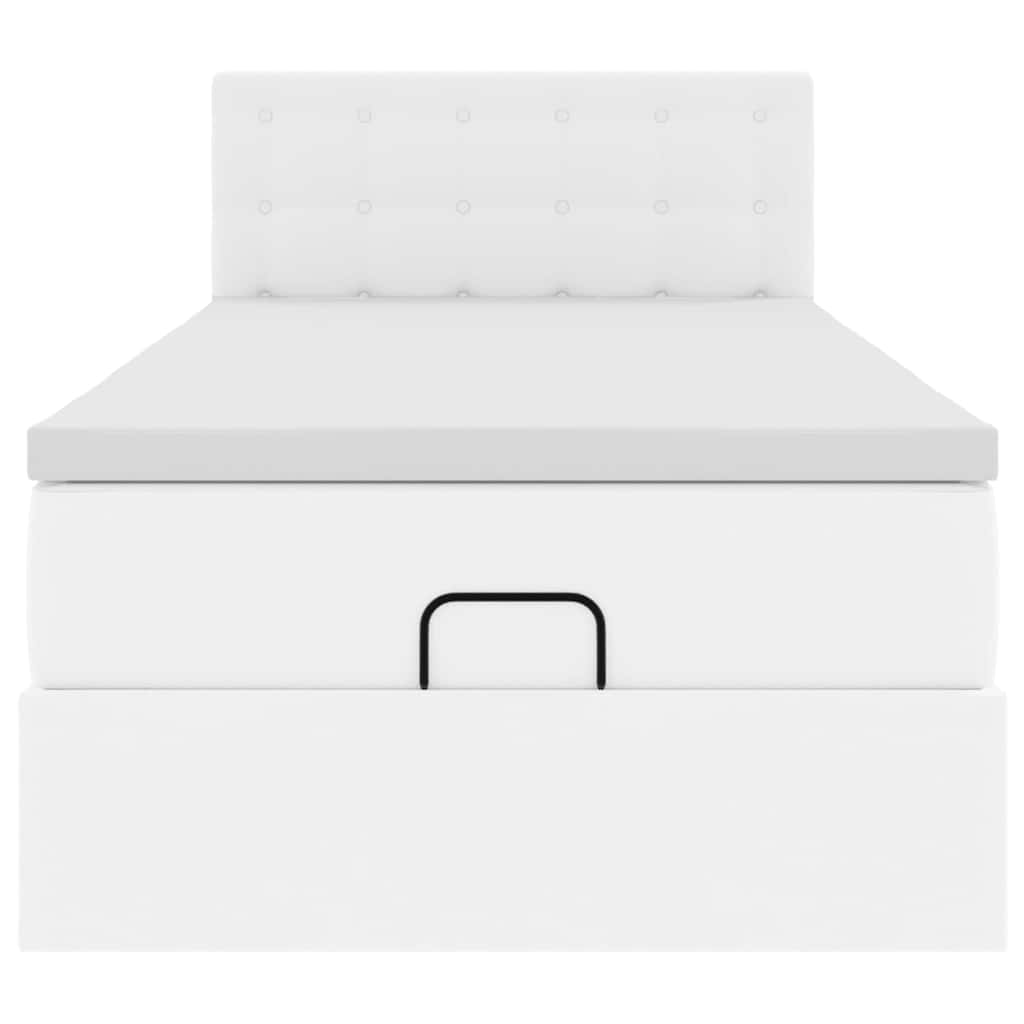 Ottomaanse bed met matras 90x190cm kunstleer wit is nu te koop bij PeponiXL, paradijselijk wonen!